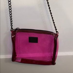 Pink plastic purse